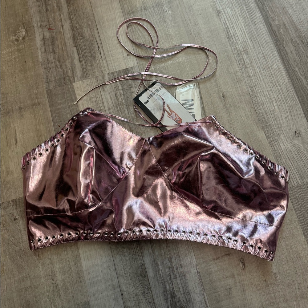 Amylynn MILENA HALTER NECK BRALETTE Size Large Brand New Dolls Kill